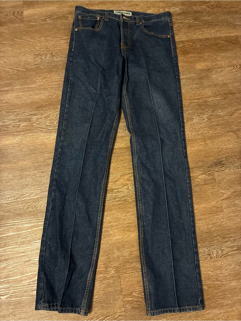 Cowboy Honor Jeans Mens 34x38 Dark Wash Western Cowboy 100% Cotton Extra Long
